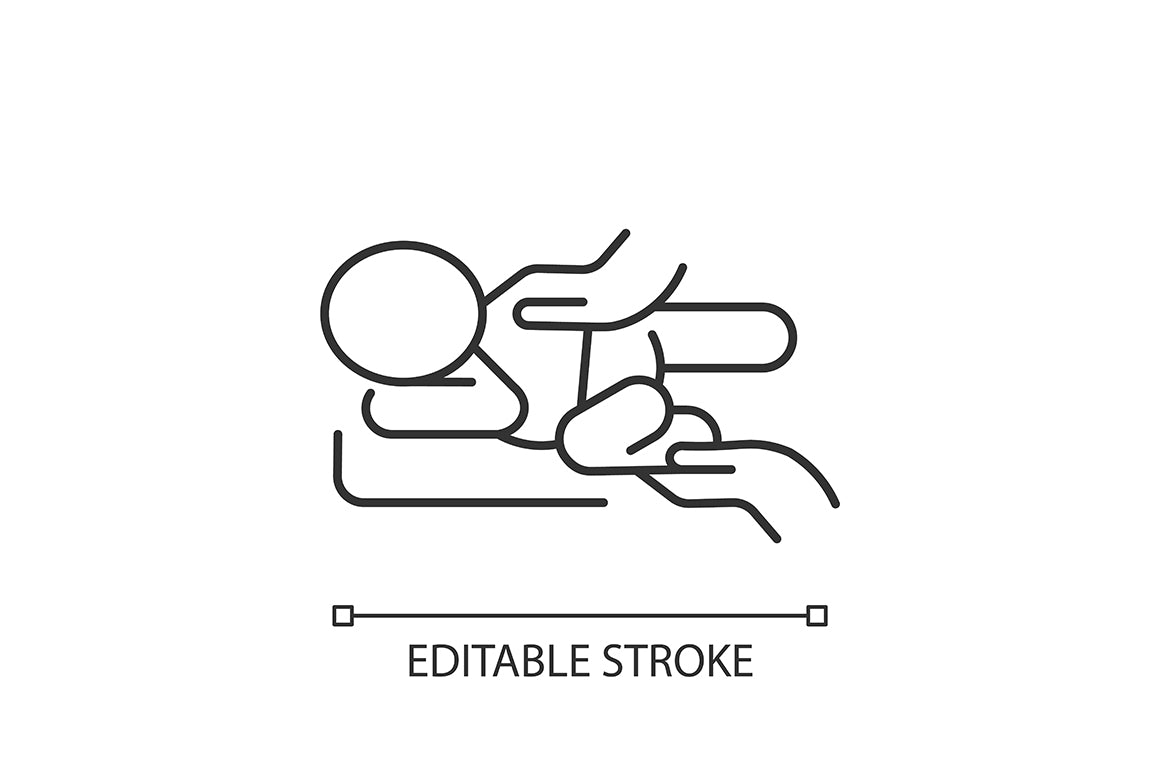 Massage types linear icons set for dark and light mode