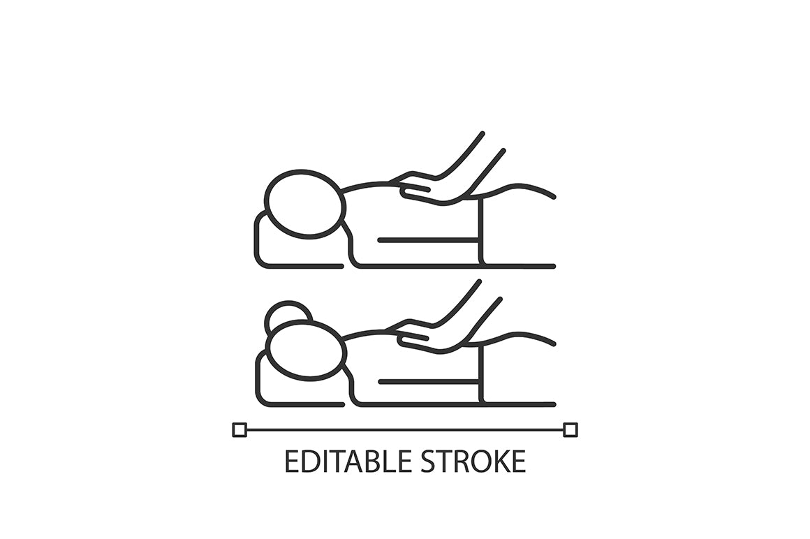 Massage types linear icons set for dark and light mode
