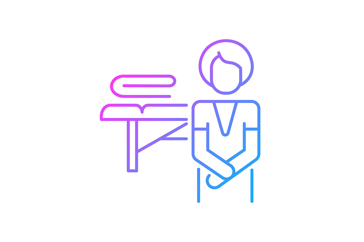 Massage types gradient icons set for dark and light mode