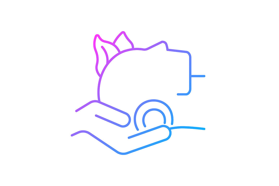 Massage types gradient icons set for dark and light mode