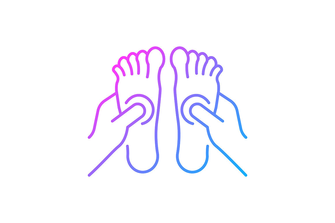 Massage types gradient icons set for dark and light mode