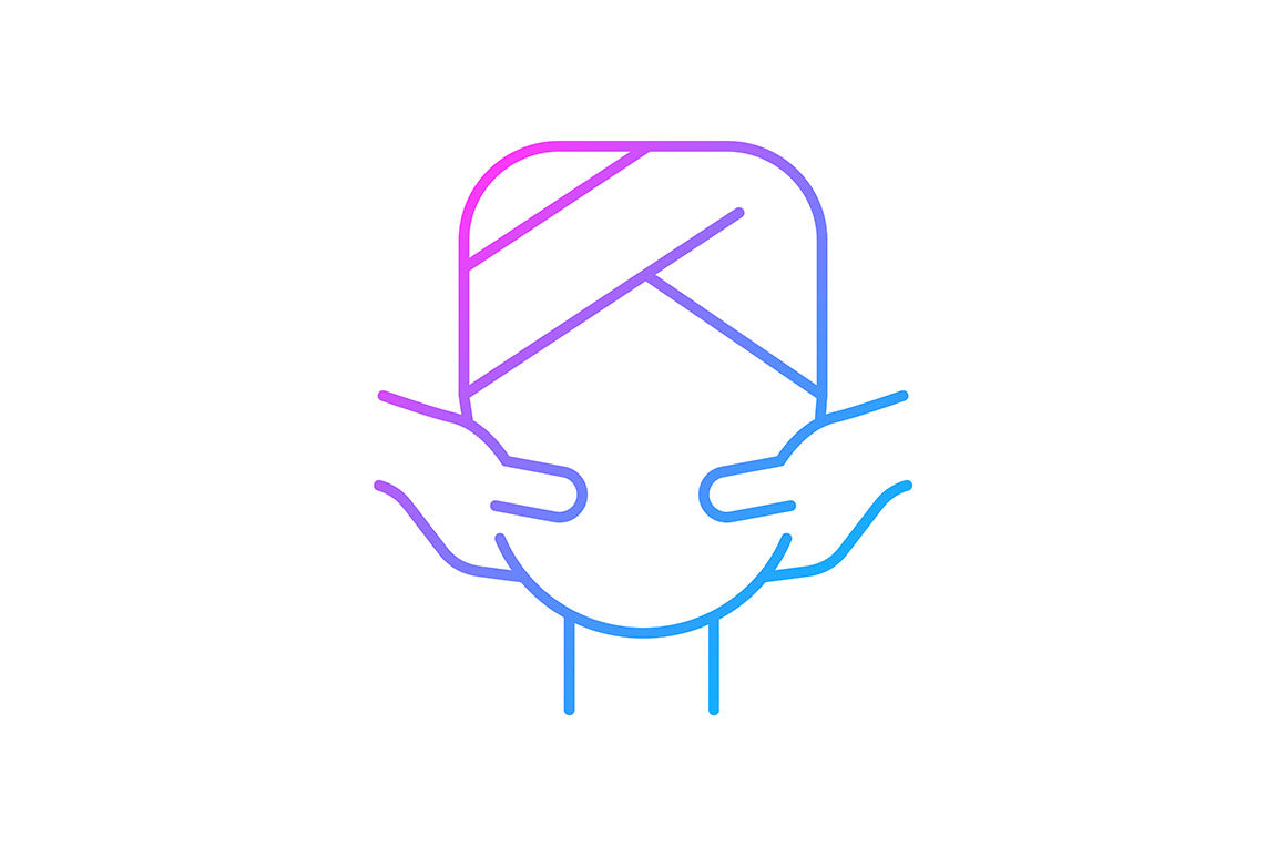 Massage types gradient icons set for dark and light mode