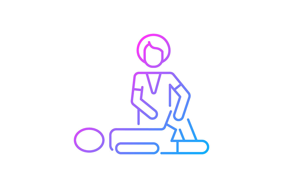Massage types gradient icons set for dark and light mode