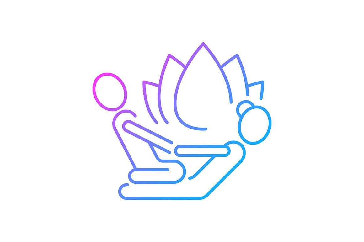 Massage types gradient icons set for dark and light mode