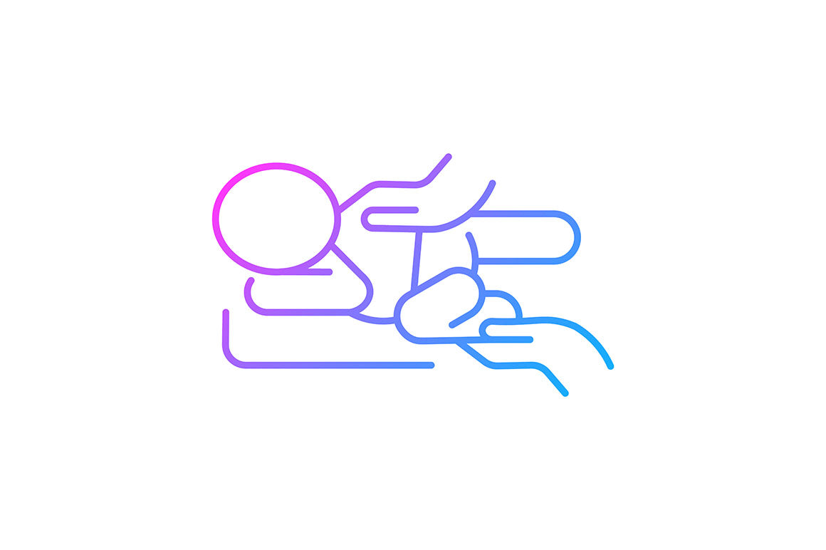 Massage types gradient icons set for dark and light mode