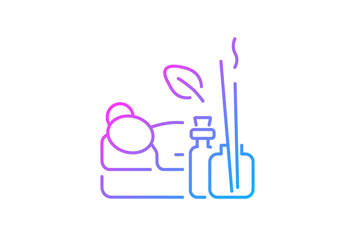 Massage types gradient icons set for dark and light mode