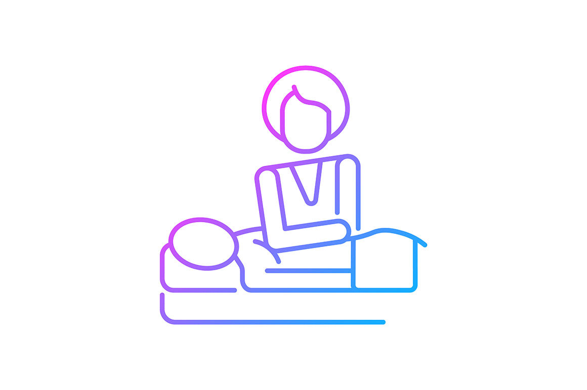 Massage types gradient icons set for dark and light mode