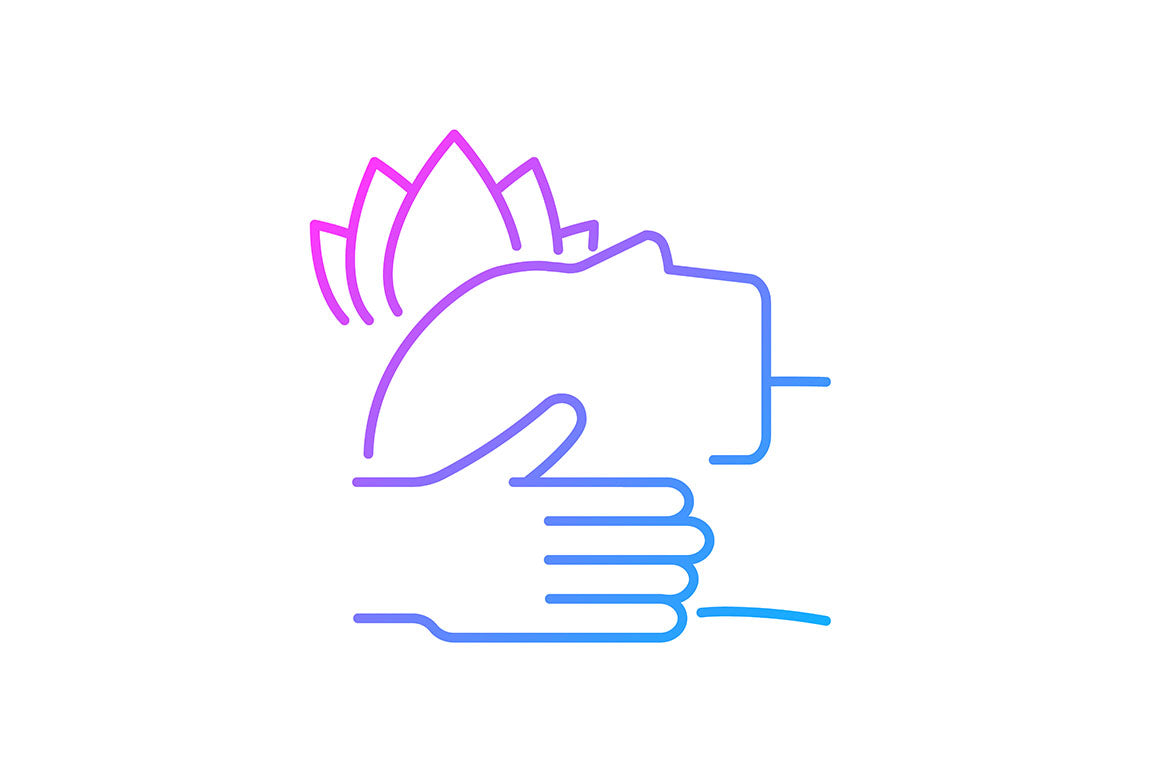 Massage types gradient icons set for dark and light mode