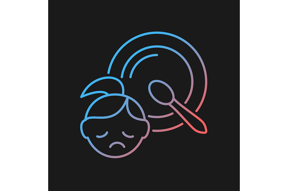 Hunger and food security gradient icons set for dark and light mode