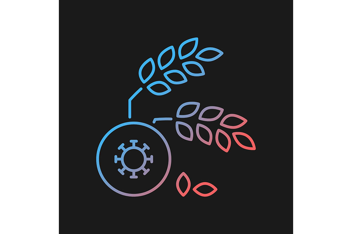Hunger and food security gradient icons set for dark and light mode