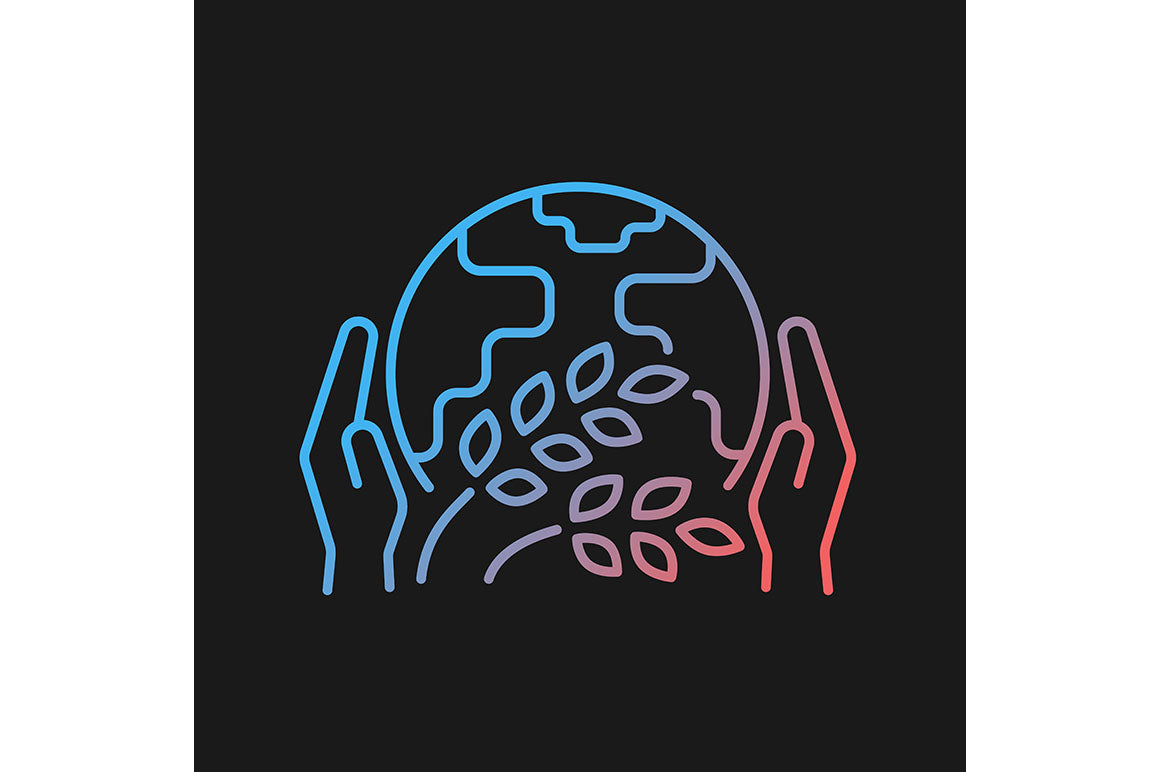 Hunger and food security gradient icons set for dark and light mode