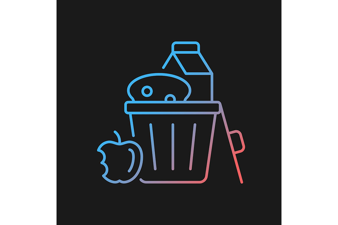 Hunger and food security gradient icons set for dark and light mode