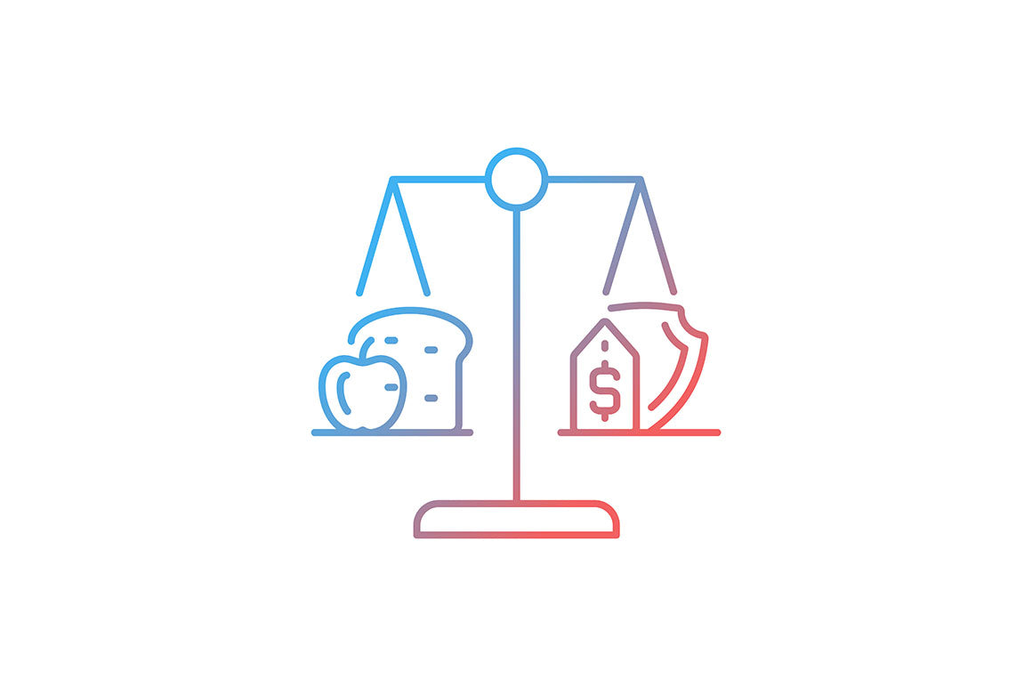 Hunger and food security gradient icons set for dark and light mode