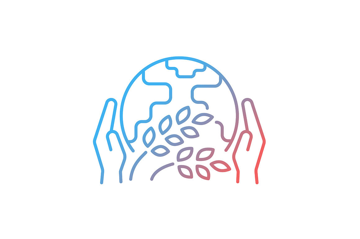 Hunger and food security gradient icons set for dark and light mode