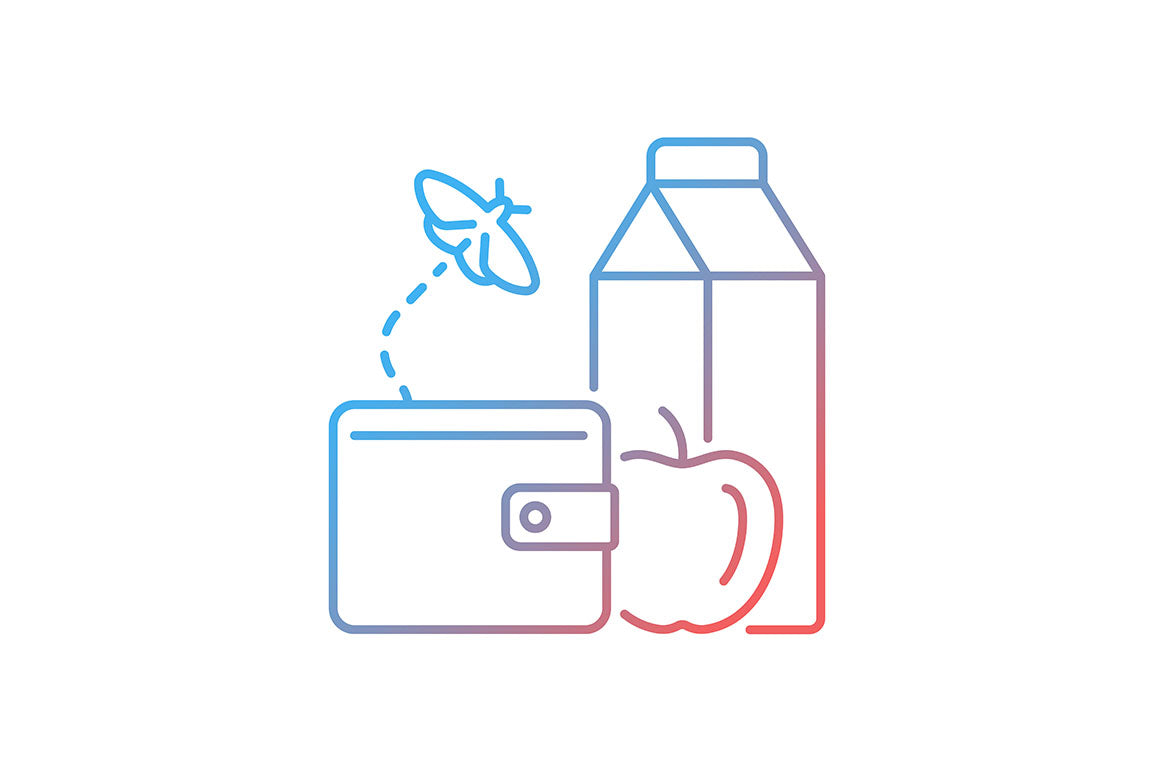 Hunger and food security gradient icons set for dark and light mode