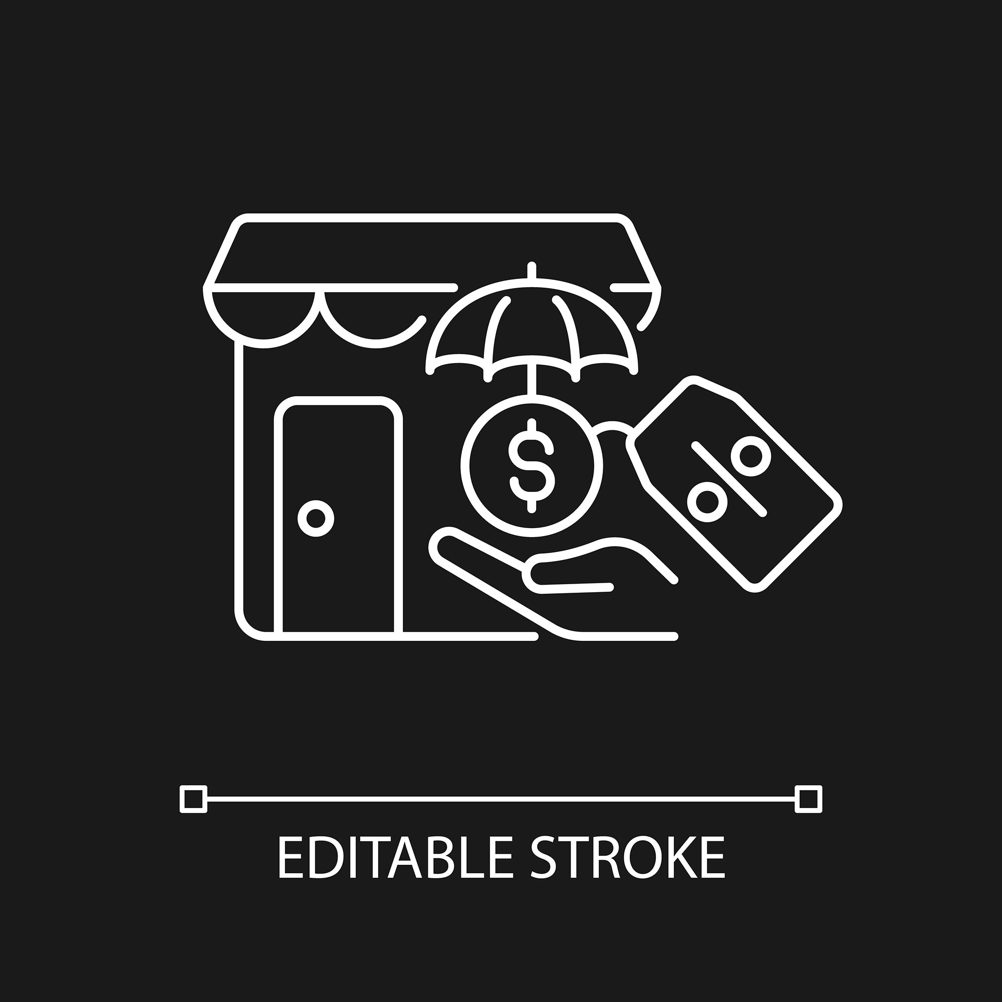Small business incentives linear icons set for dark and light mode