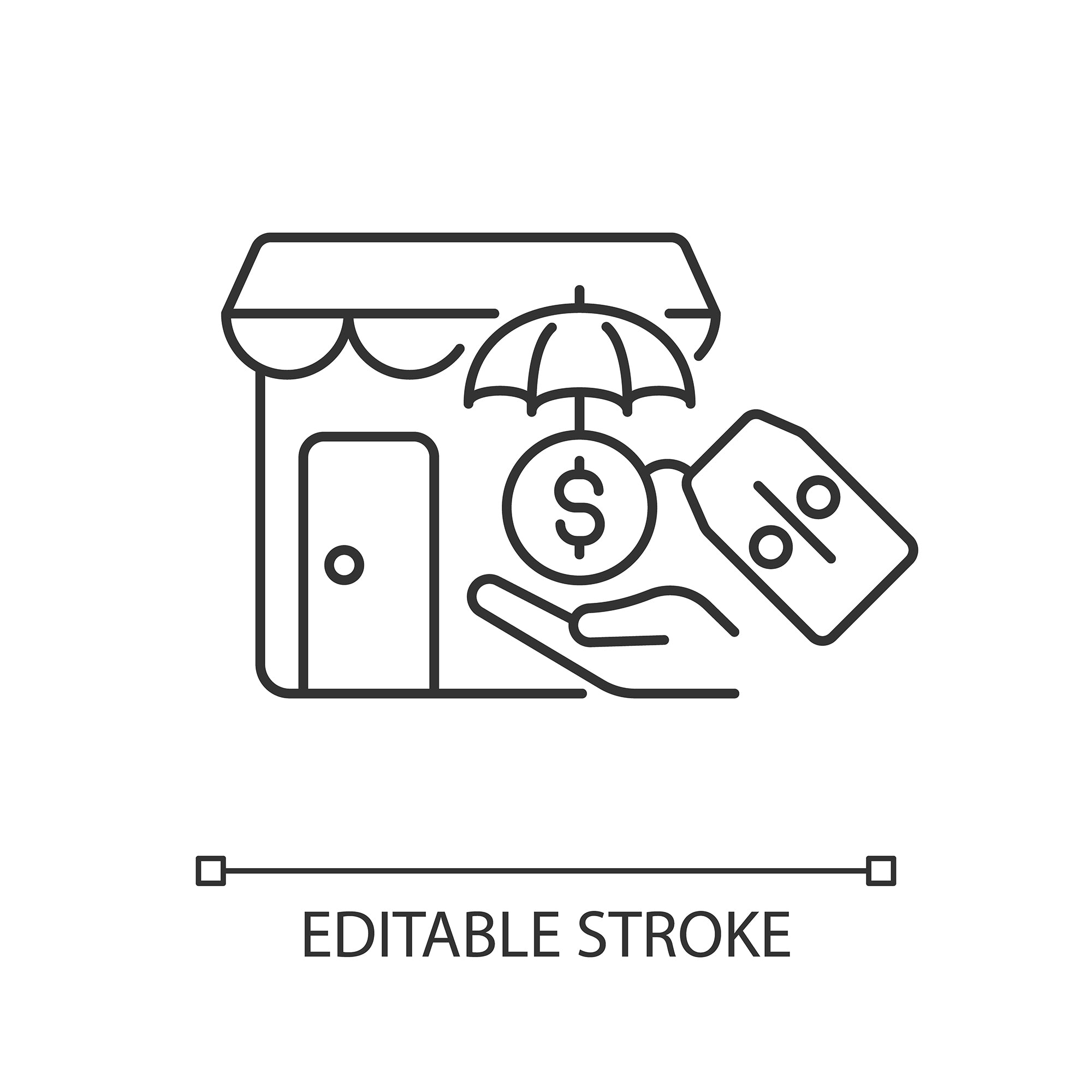 Small business incentives linear icons set for dark and light mode