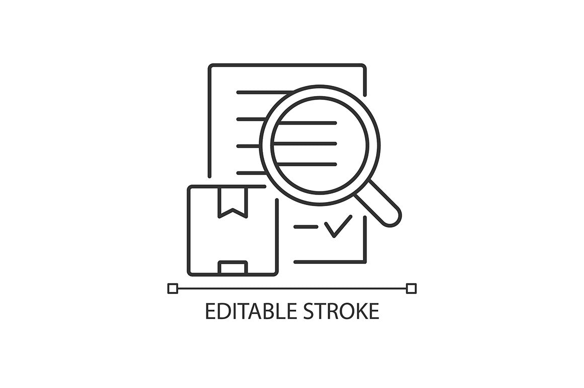 International logistics business linear icons set