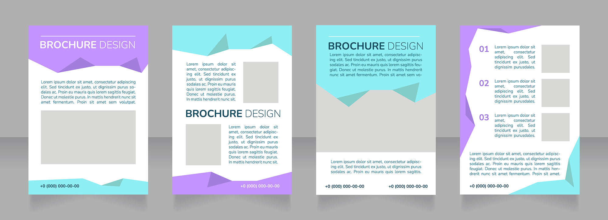 High education community advertising blank brochure design bundle
