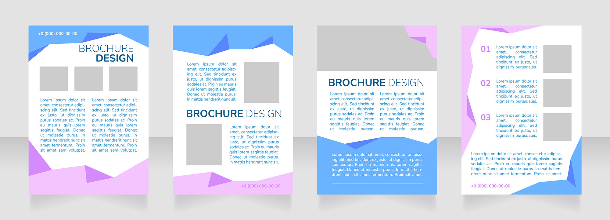 High education community advertising blank brochure design bundle