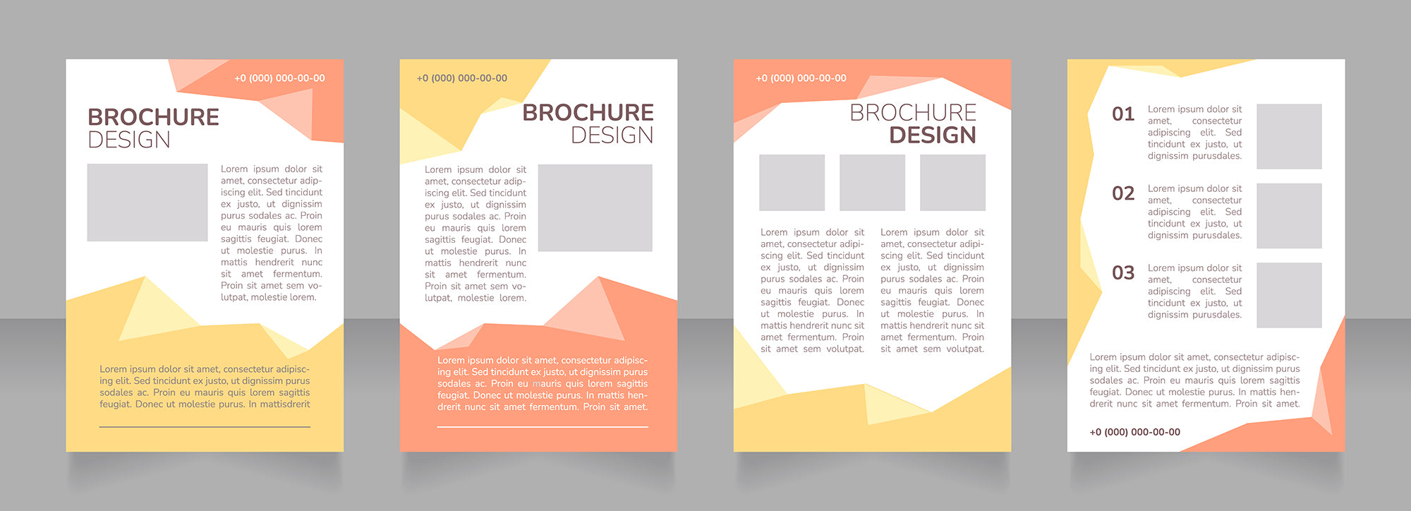 High education community advertising blank brochure design bundle