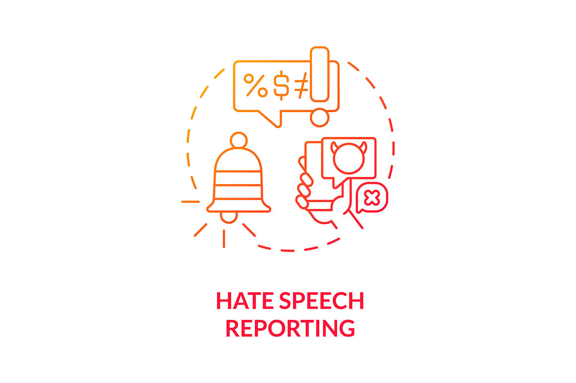 Hate speech concept icons bundle