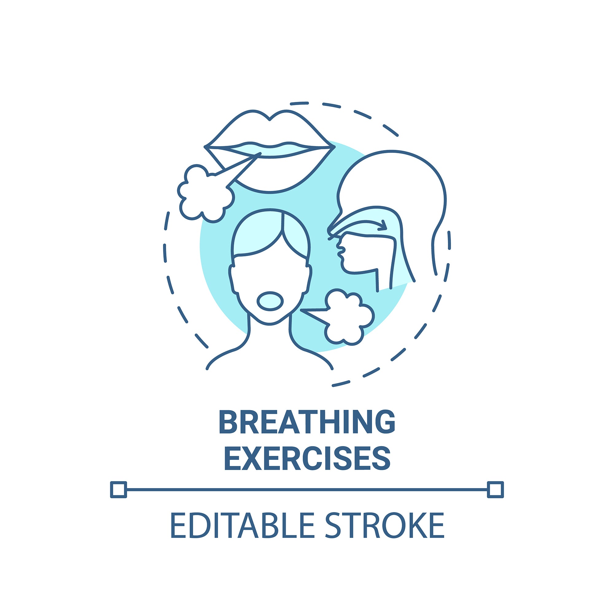 Pulmonary rehabilitation concept icons bundle