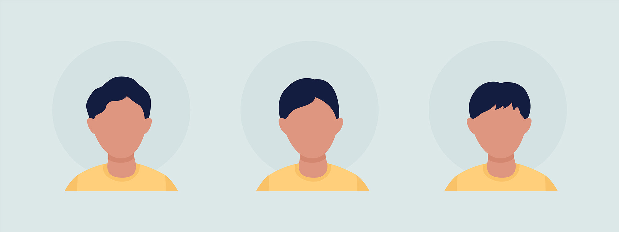 Different people color vector character avatar bundle