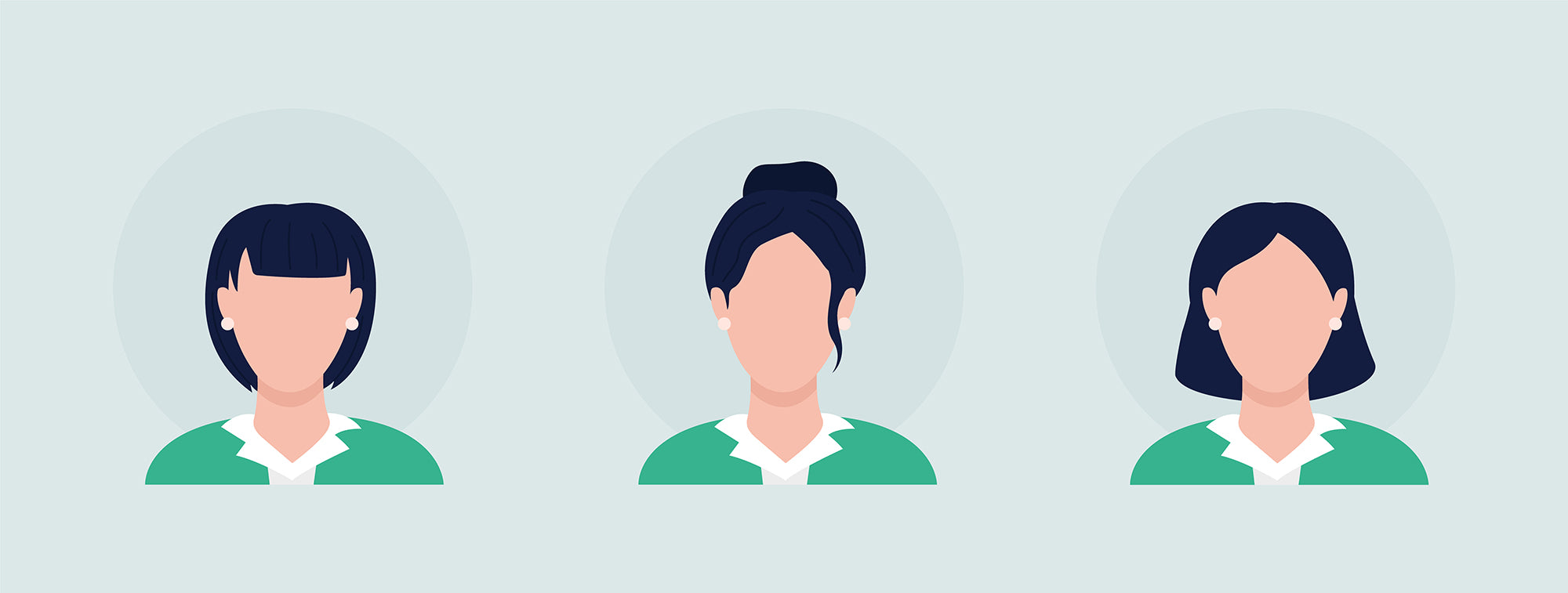 Different people color vector character avatar bundle