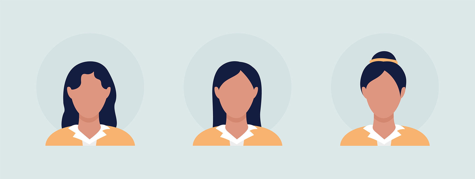 Different people color vector character avatar bundle