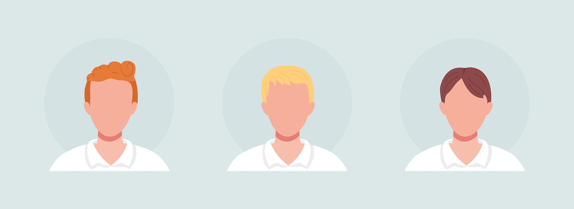 Different people color vector character avatar bundle