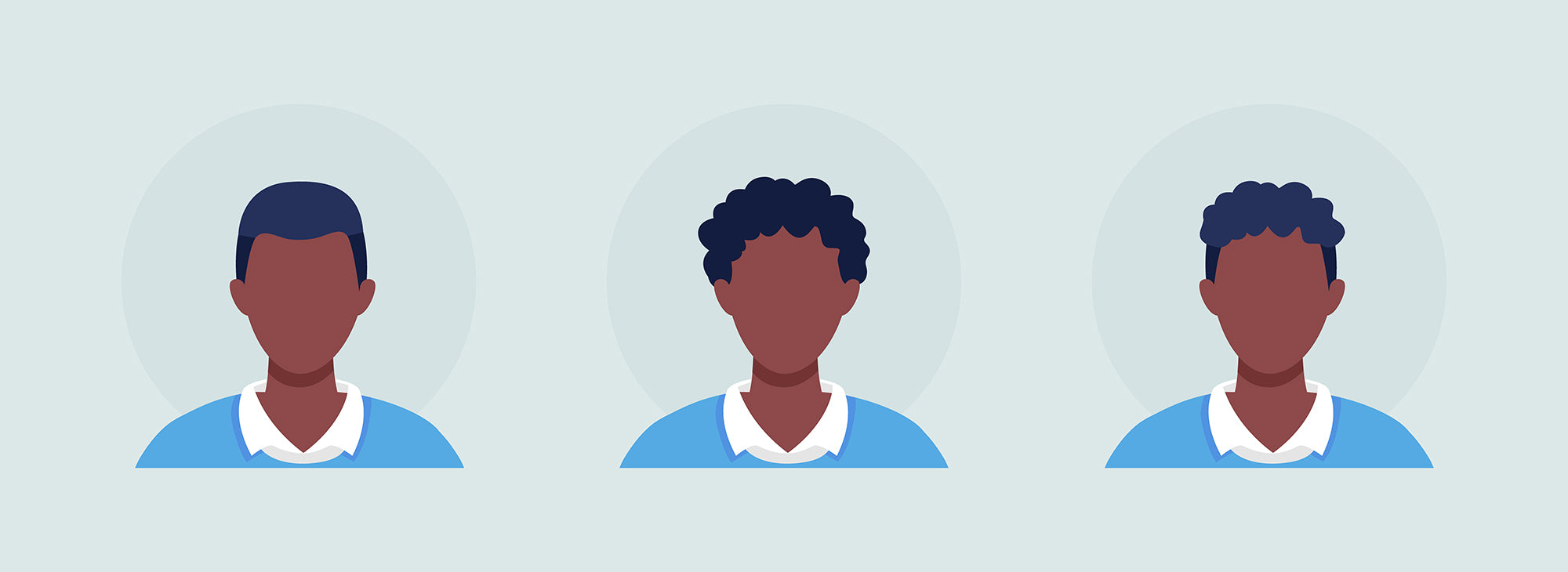 Different people color vector character avatar bundle