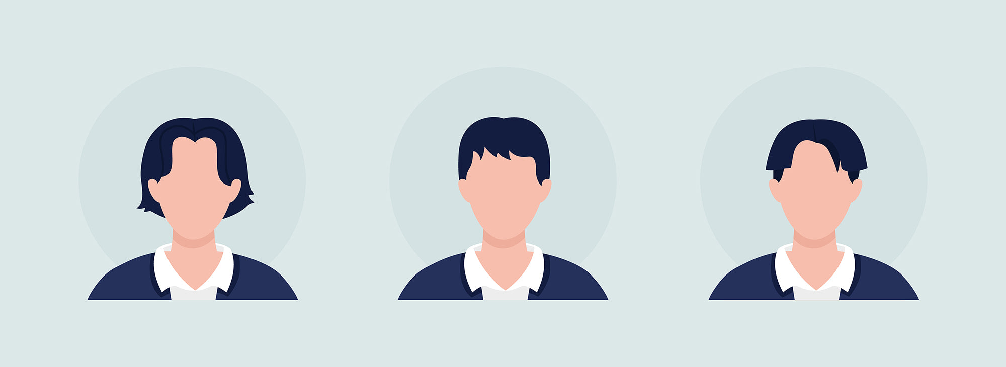 Different people color vector character avatar bundle