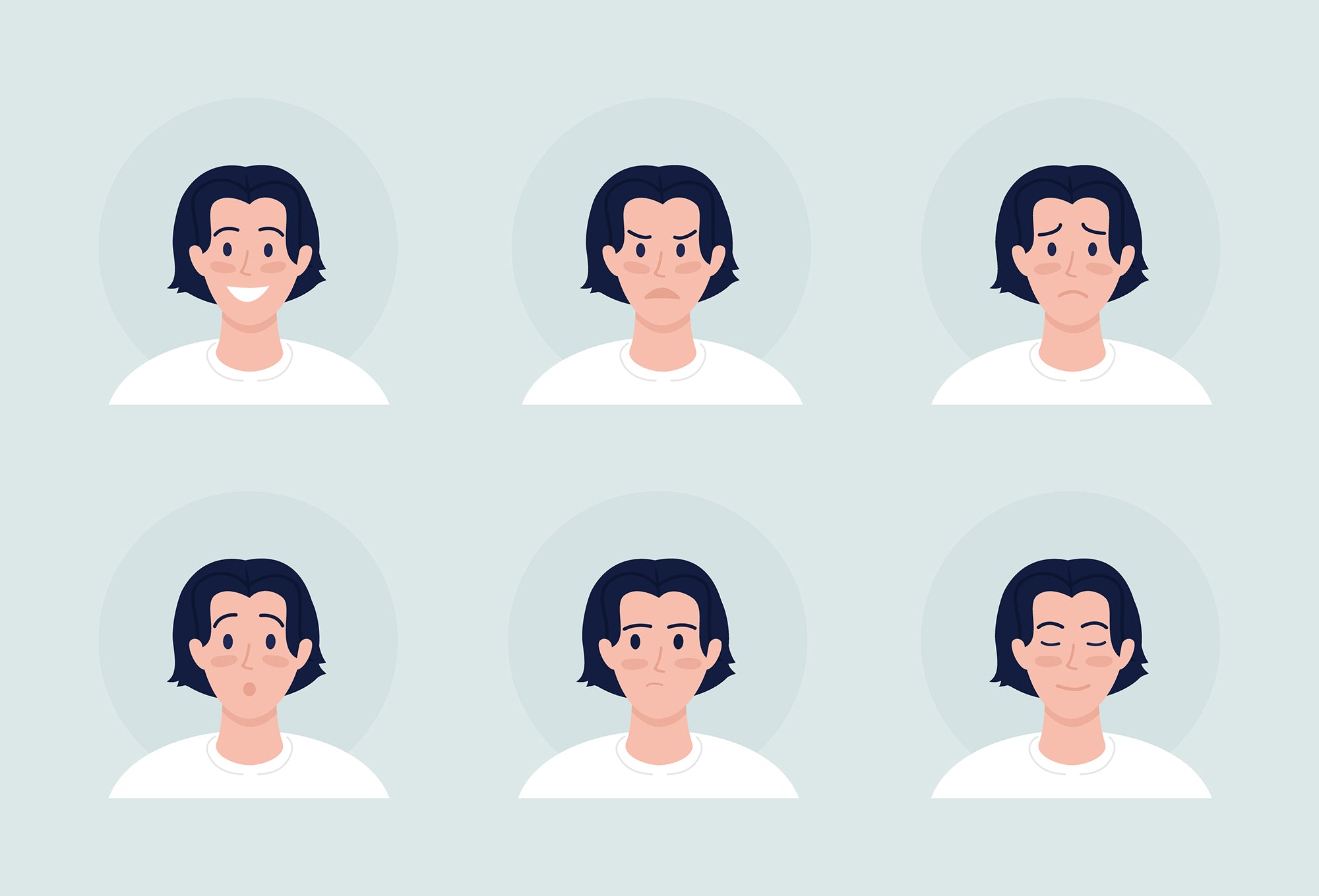 Different people color vector character avatar bundle