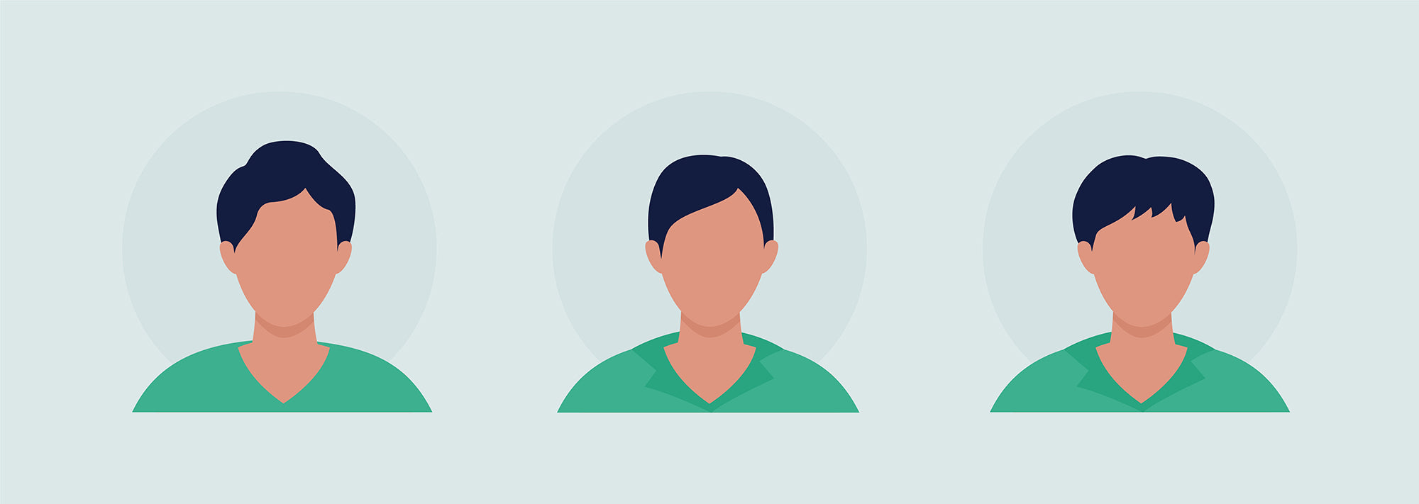 Different people color vector character avatar bundle