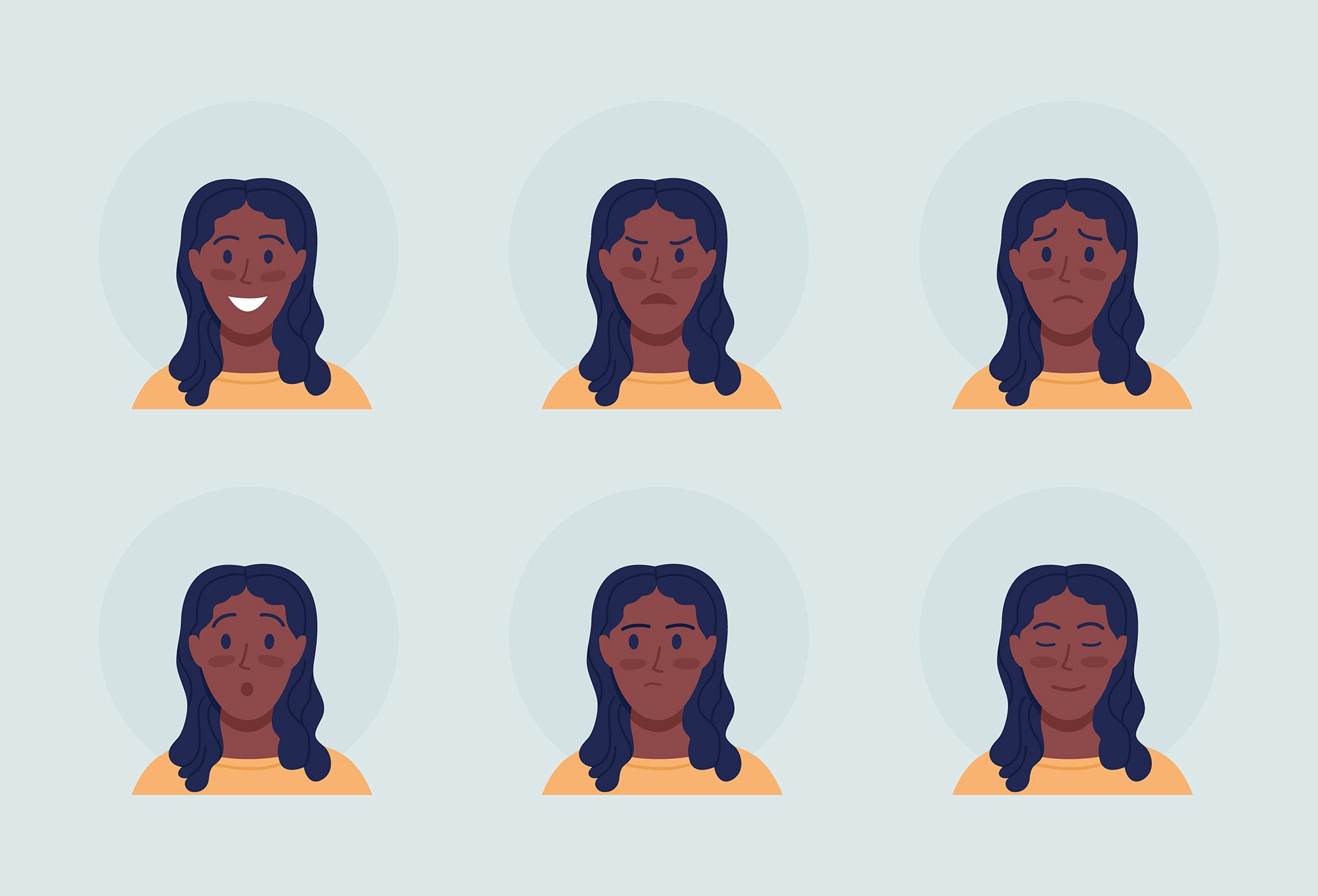 Different people color vector character avatar bundle