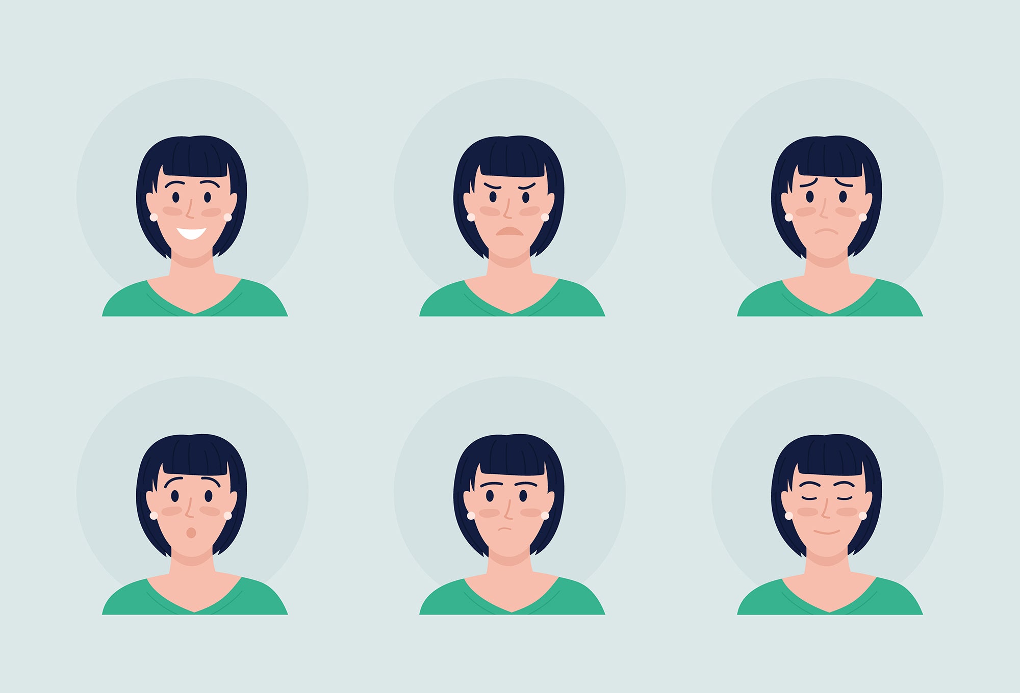Different people color vector character avatar bundle