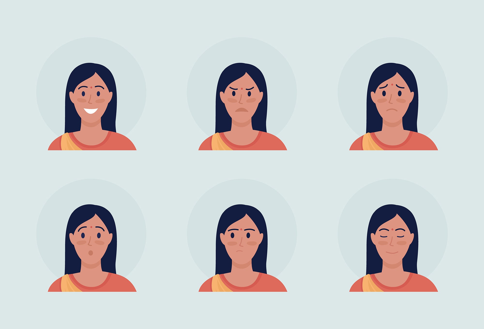 Different people color vector character avatar bundle