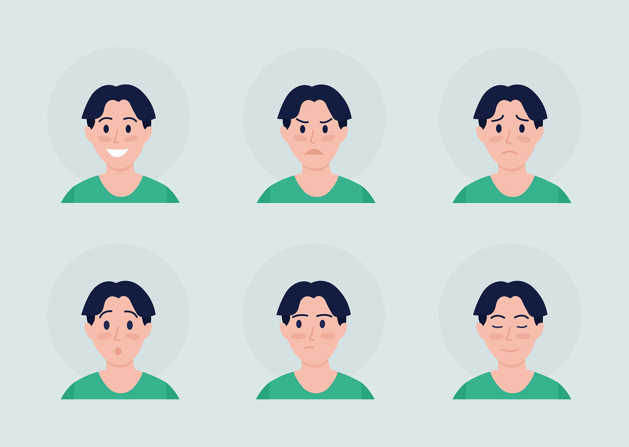 Different people color vector character avatar bundle