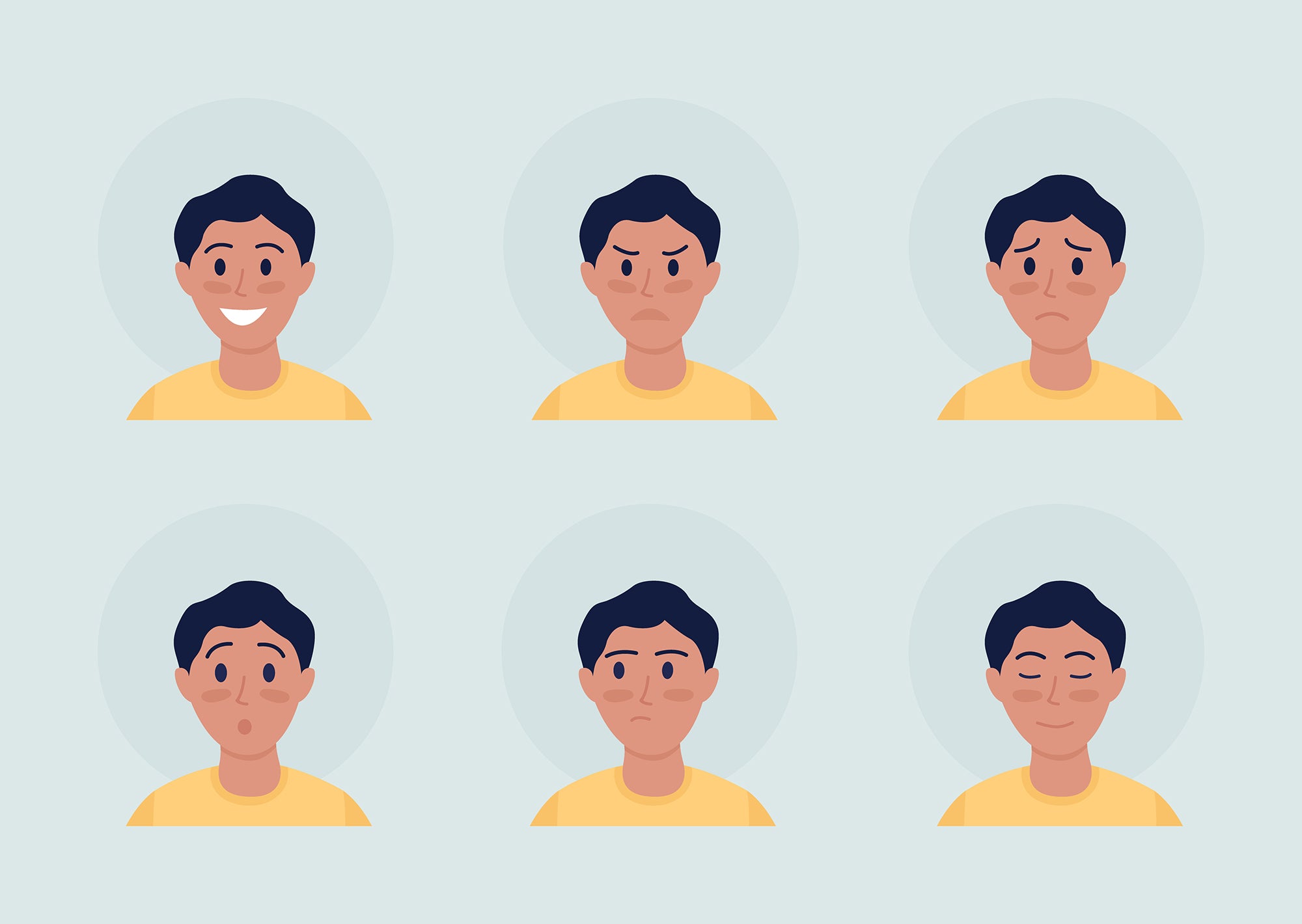 Different people color vector character avatar bundle