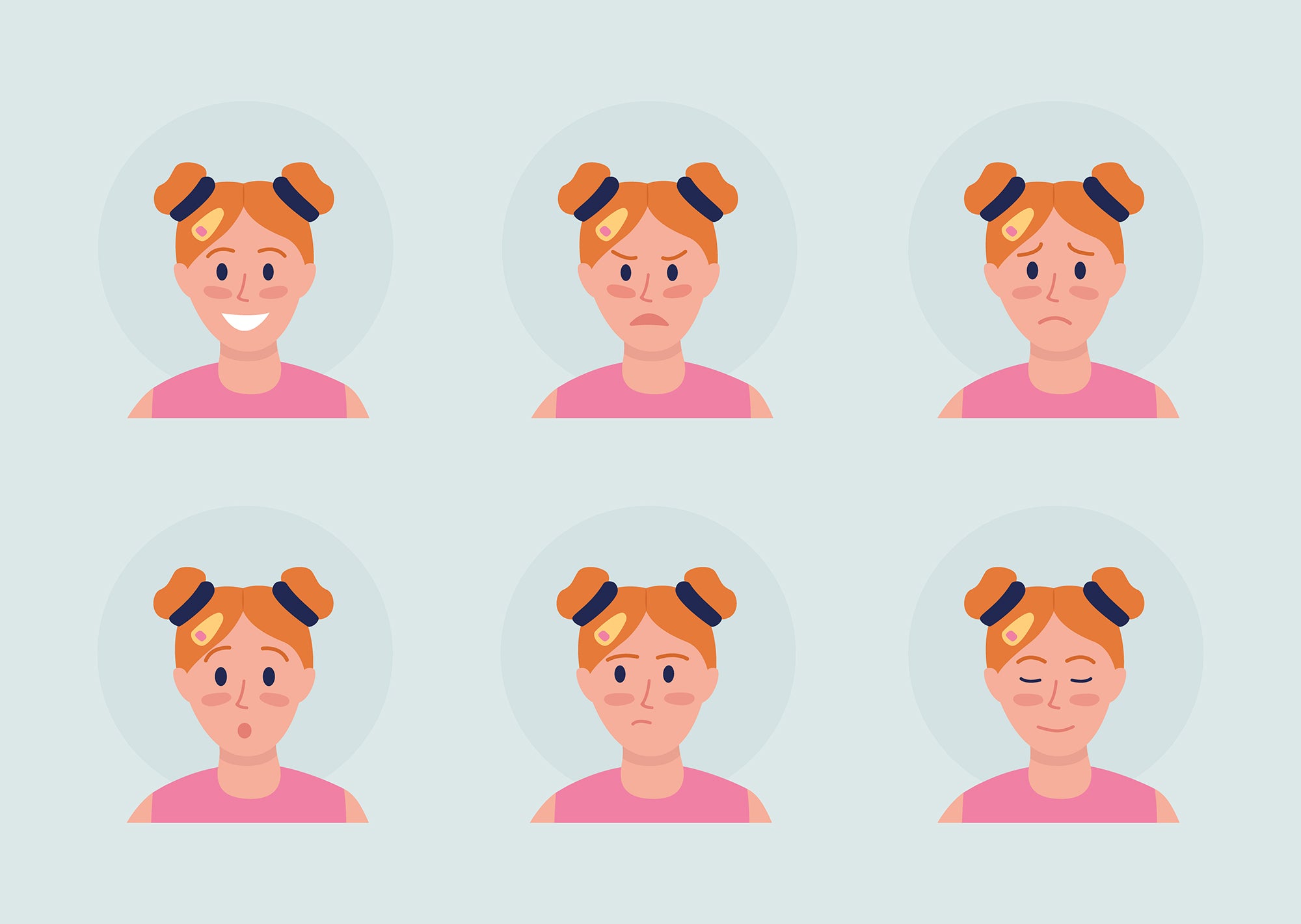 Different people color vector character avatar bundle