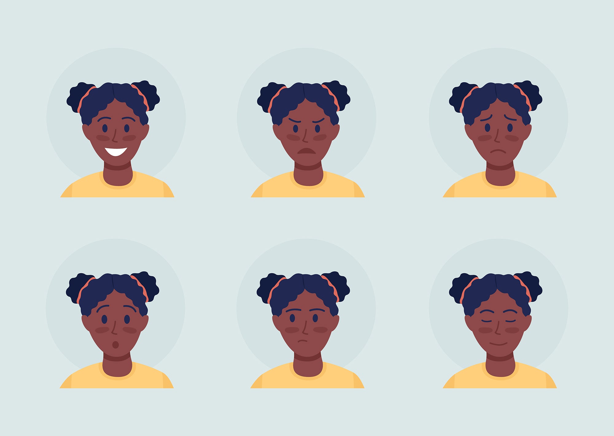 Different people color vector character avatar bundle