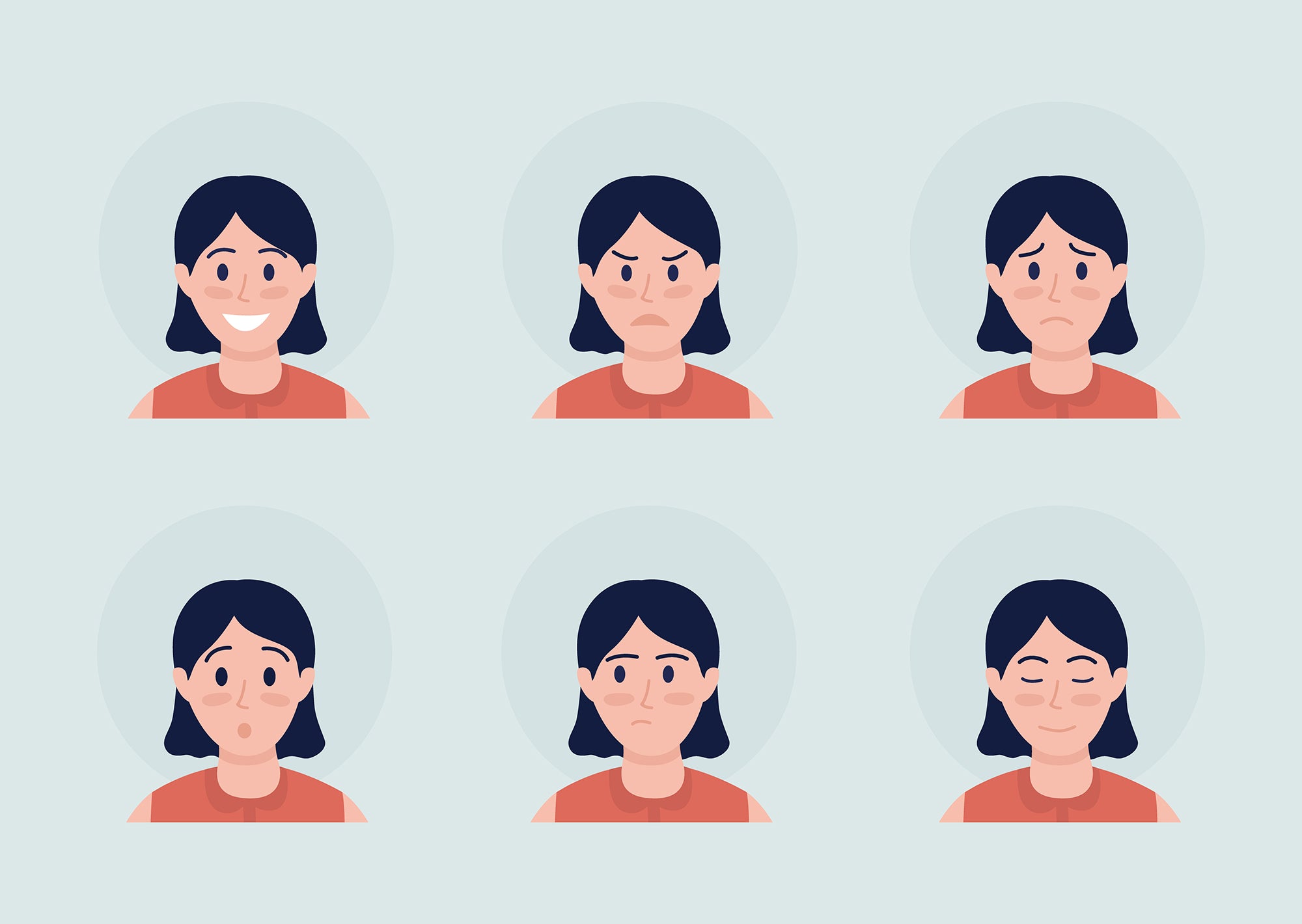 Different people color vector character avatar bundle
