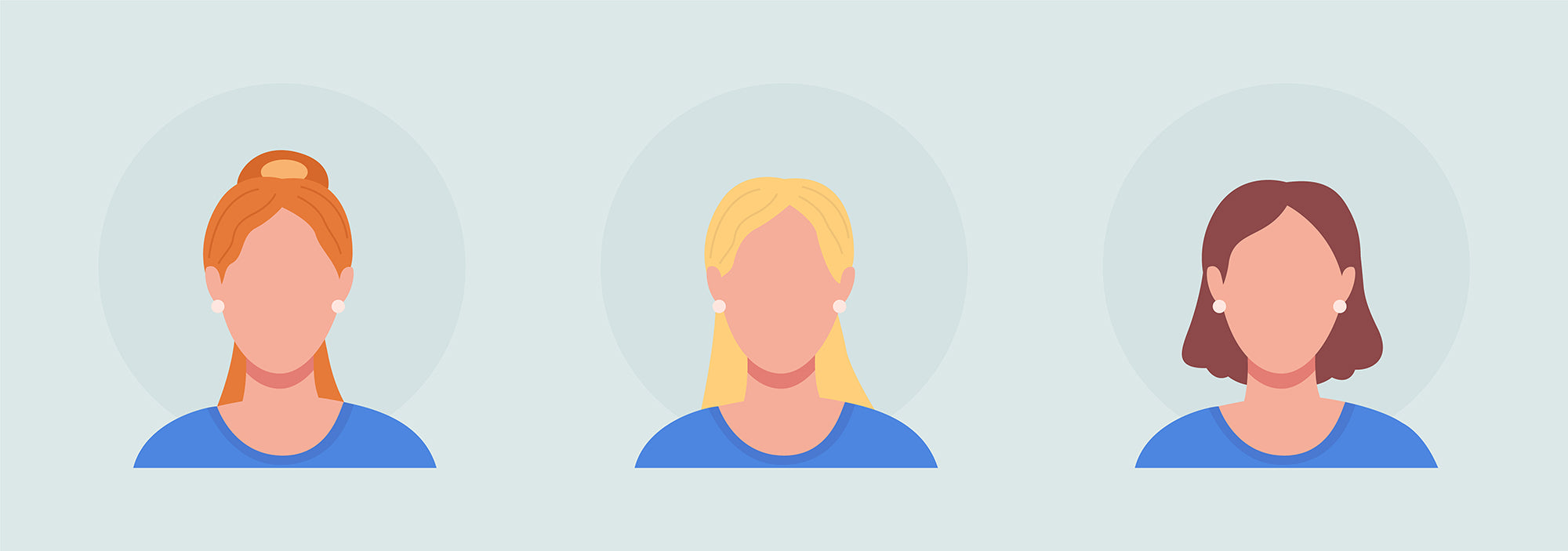 Different people color vector character avatar bundle