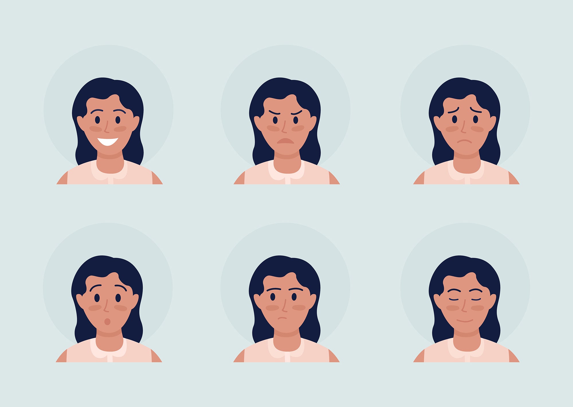 Different people color vector character avatar bundle