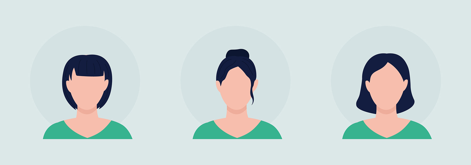 Different people color vector character avatar bundle