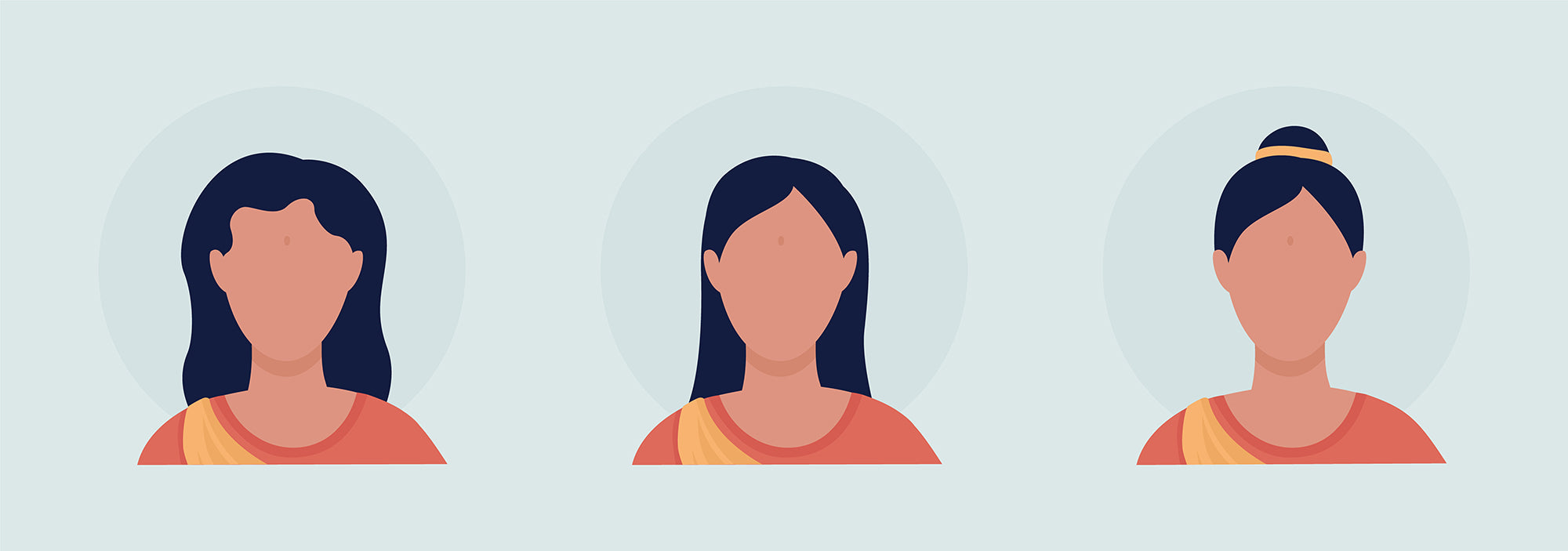 Different people color vector character avatar bundle