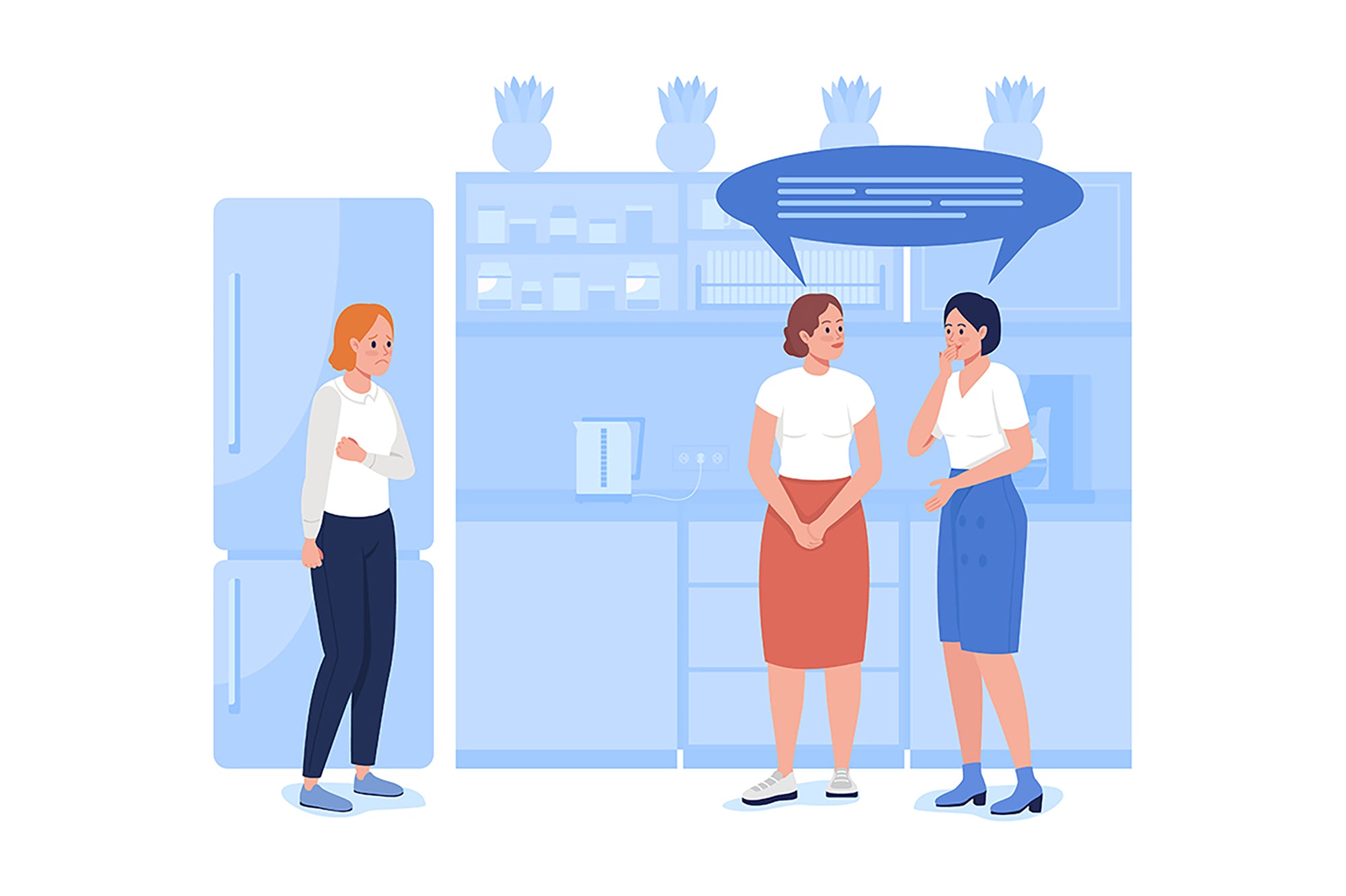 Office life 2D vector isolated illustration bundle