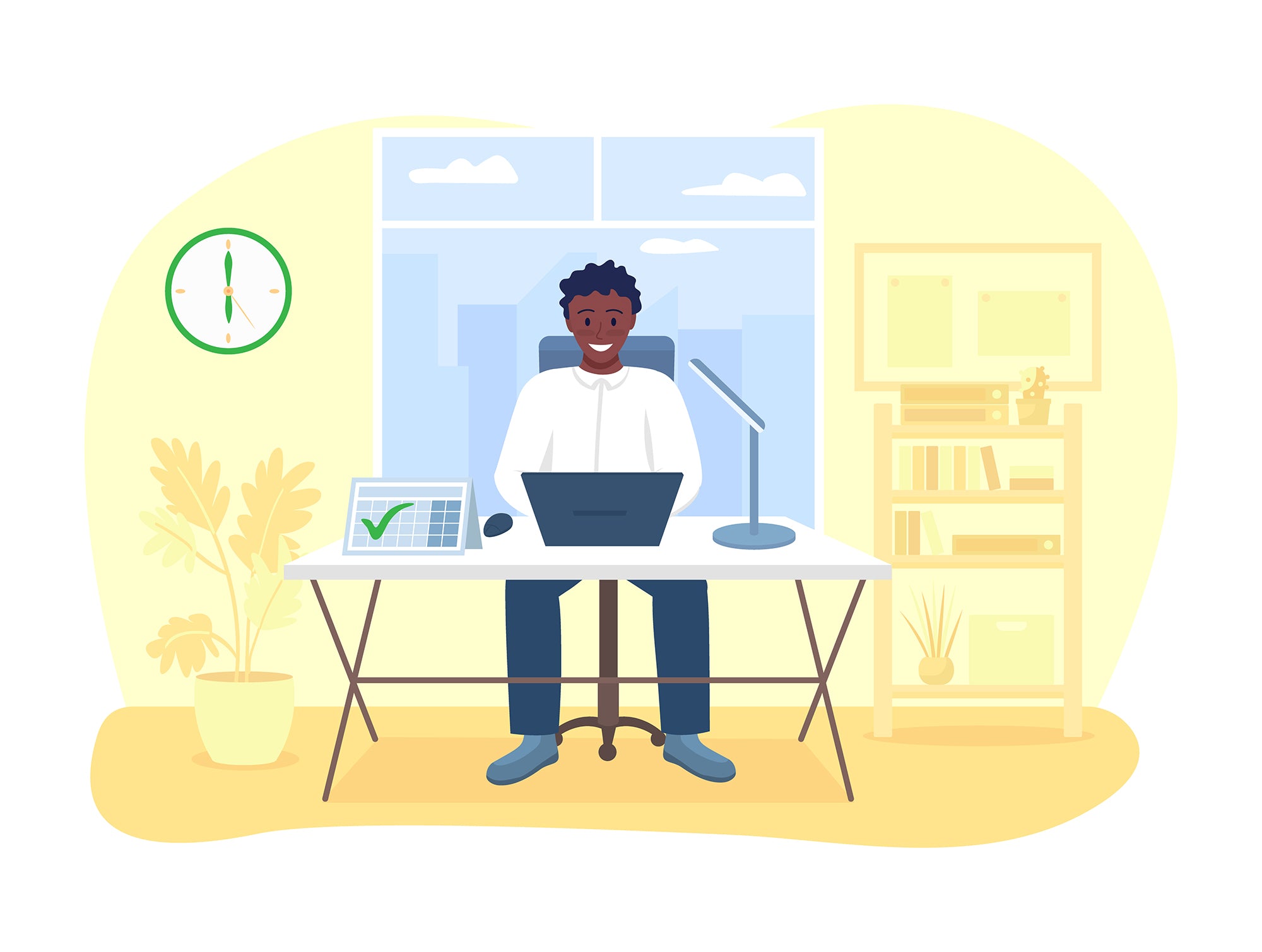 Office life 2D vector isolated illustration bundle