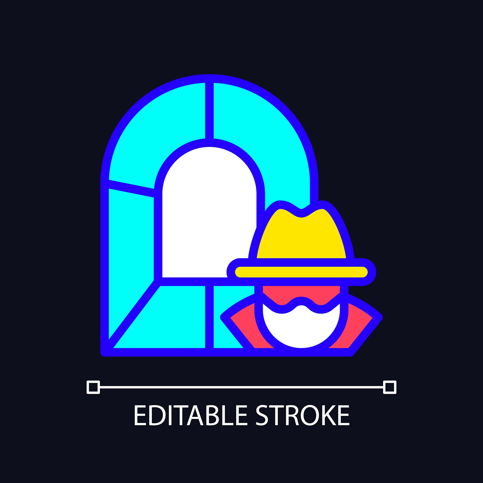 Smuggling light and dark theme RGB color icons set